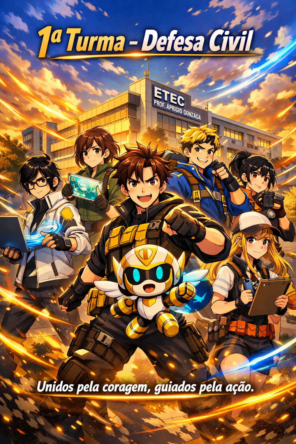 Banner Anime da 1ª Turma de Defesa Civil